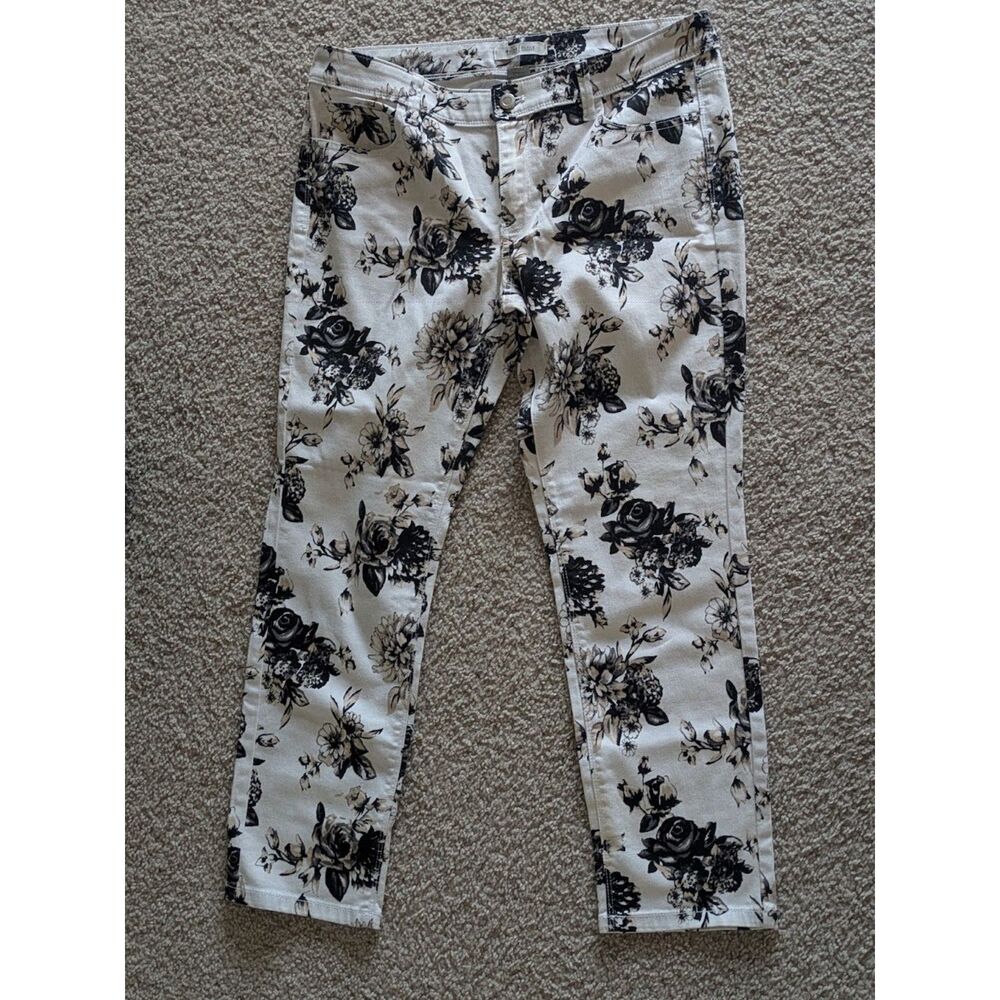 NWOT White House Black Market Floral Print Ankle Capri Length Jeans Sz 10 - Picture 2 of 10